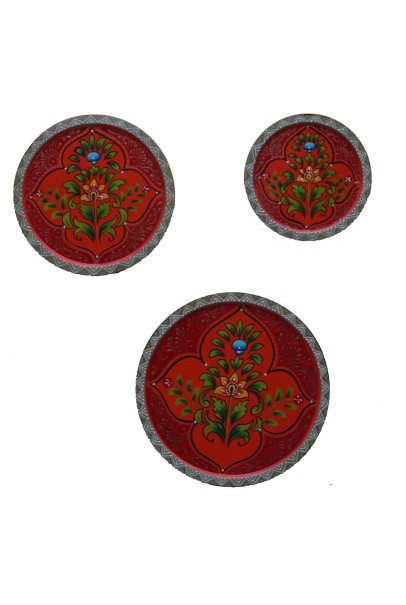 Wooden Wall Decor Plates - Set of 3 